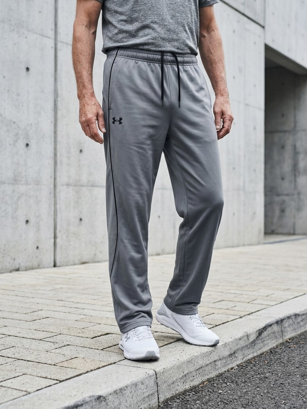 Under Armour Men's Gray Athletic Joggers with Elastic Waist Sz Large